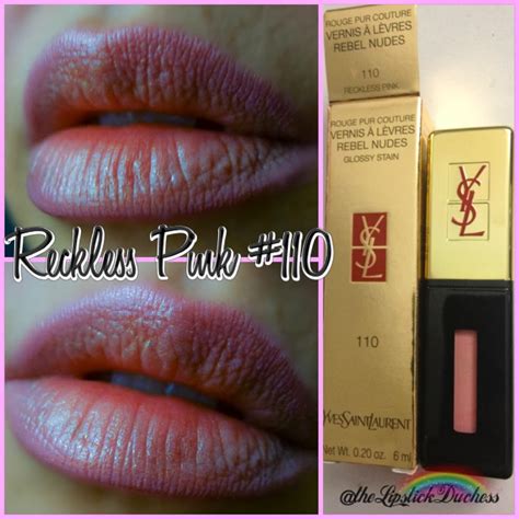 ysl glossy stain 110 reckless pink|YSL 110 Reckless Pink Rebel Nudes Glossy Stain .